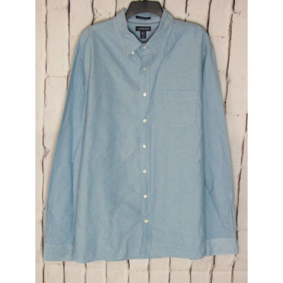 Lands' End | Shirts | Lands End Men Shirt Xlt 717 12 Blue Collar Button ...